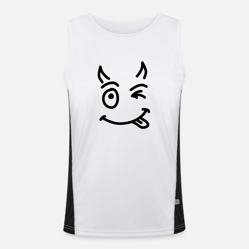 little_devil_smile_sc1_d Men's Functional Contrast Tank Top 