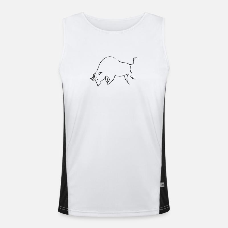 bull - Men's Functional Contrast Tank Top  - white/black