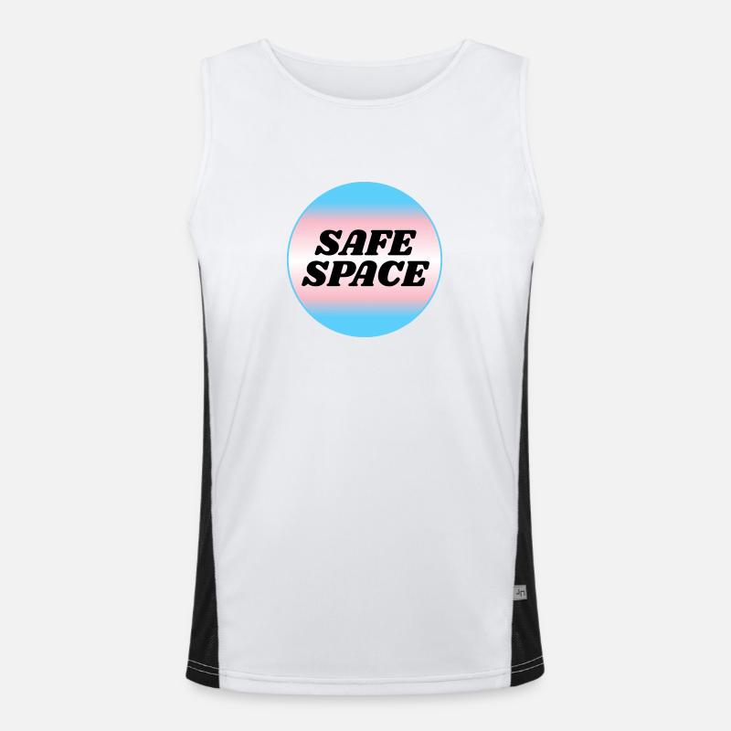 TRANS safe space - transgender pride - Men's Functional Contrast Tank Top - white/black