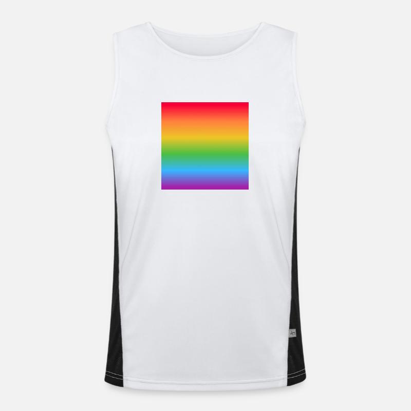 LGBTQ Pride rainbow gradient Men's Functional Contrast Tank Top 