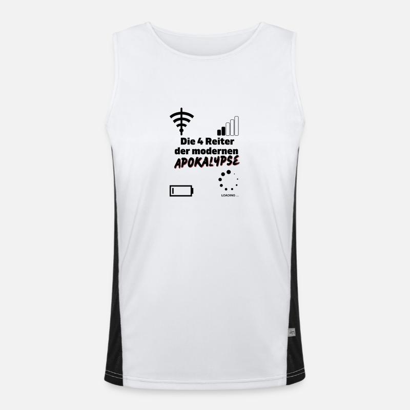 Apocalypse Informatiker lustig Spruch Die 4 Reiter Funktionelles Kontrast-Tank Top für Männer 