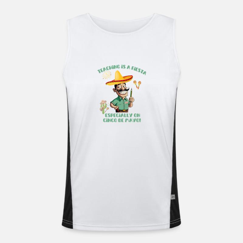 Lustiger Spruch Lehrer zum Cinco de Mayo Mexiko Funktionelles Kontrast-Tank Top für Männer 