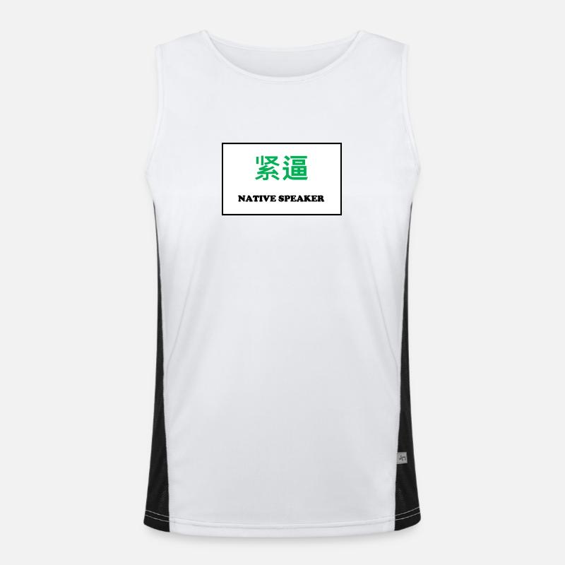 Native Speaker, Chinesisch Funktionelles Kontrast-Tank Top für Männer 