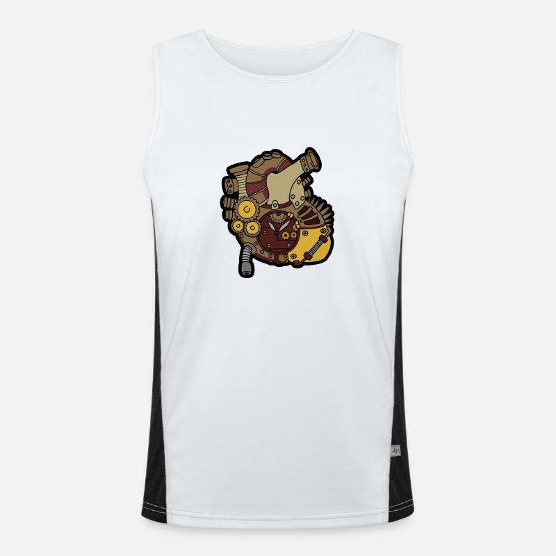 Steampunk Herz Funktionelles Kontrast-Tank Top für Männer 