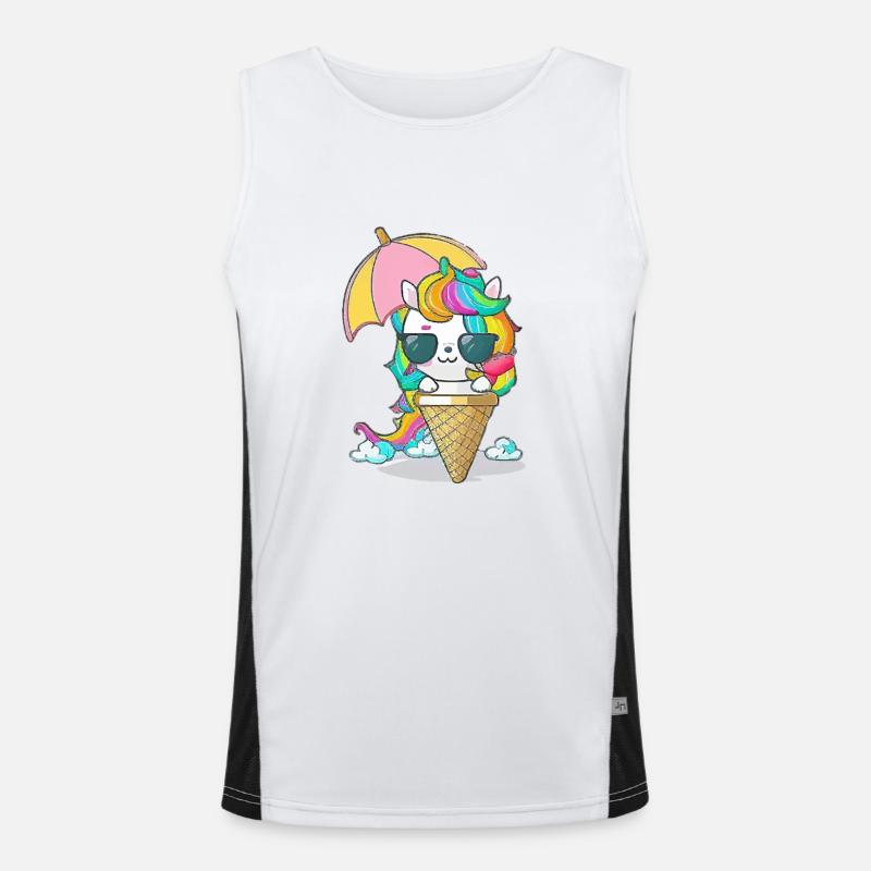 Einhorn mit Eiscreme - Die perfekte Kombination Funktionelles Kontrast-Tank Top für Männer 
