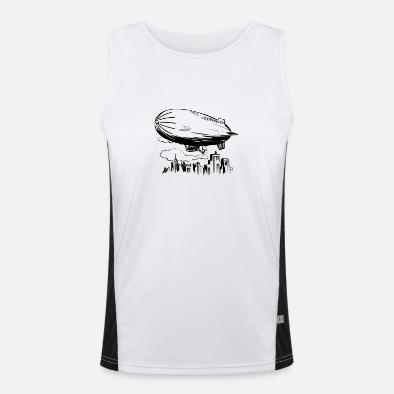 luftskib - Funktionel kontrast tanktop til herrer  - hvid/sort