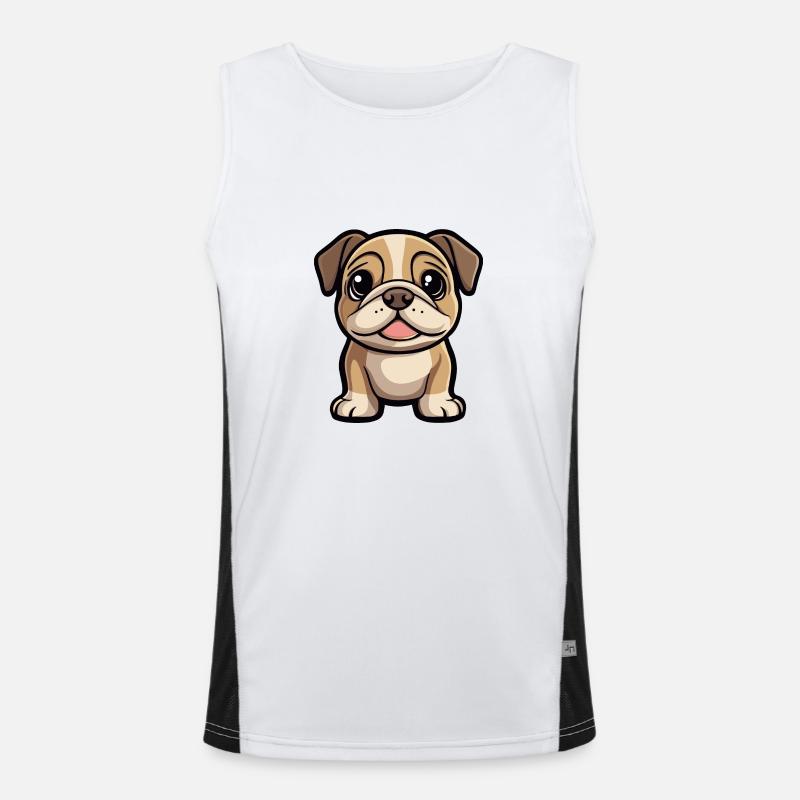 Bulldog chien bande dessinée bébé Débardeur respirant contrasté Homme 