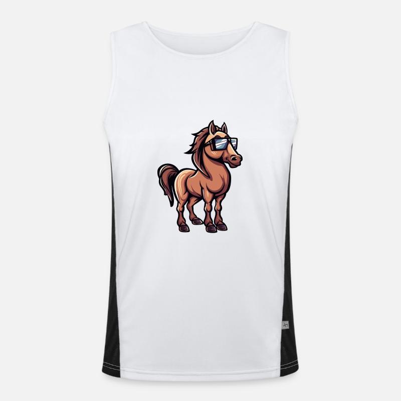 Pferd Tier Funktionelles Kontrast-Tank Top für Männer 