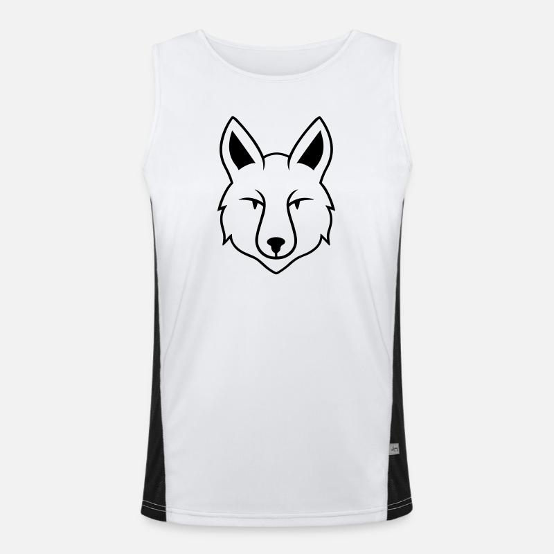 Wolf - Men's Functional Contrast Tank Top  - white/black