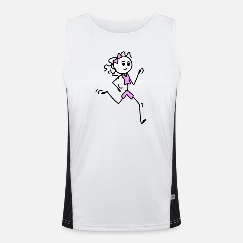 Ich laufe, Läufermädchen mit Fliege Funktionelles Kontrast-Tank Top für Männer 