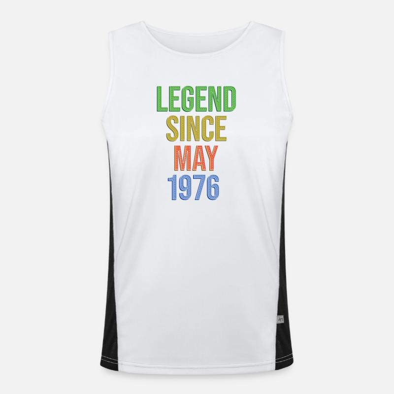 Legend Since May1976 - Men's Functional Contrast Tank Top  - white/black