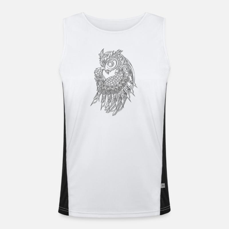 Silbernes Eulen-Design Funktionelles Kontrast-Tank Top für Männer 