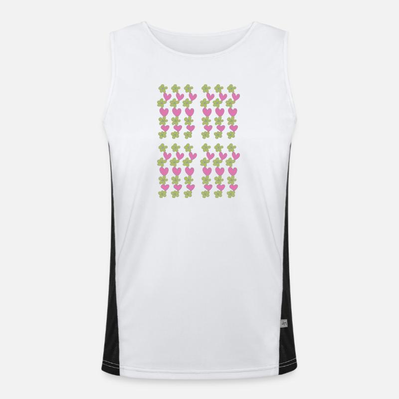 motif de fleurs de cœurs Débardeur respirant contrasté Homme 