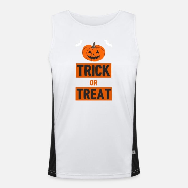 Süßigkeiten oder ein Zauberspruch - Halloween Funktionelles Kontrast-Tank Top für Männer 