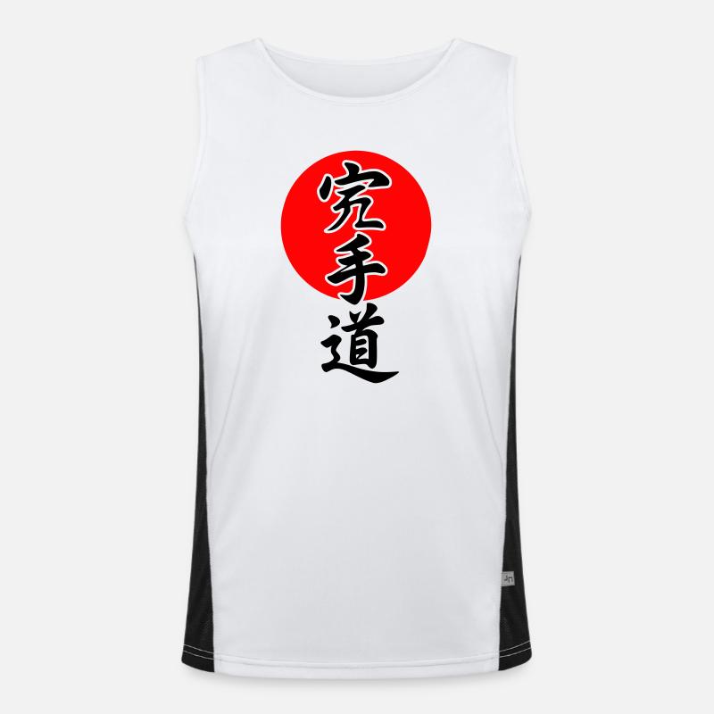 Lettrage de karaté Débardeur respirant contrasté Homme 