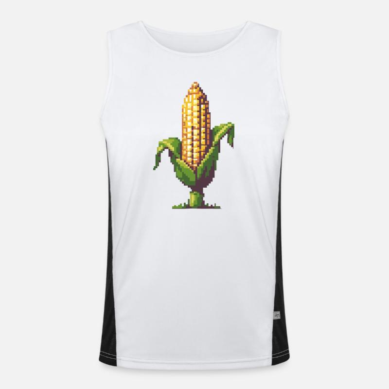 Pixel Corn Pixel Art Men's Functional Contrast Tank Top 