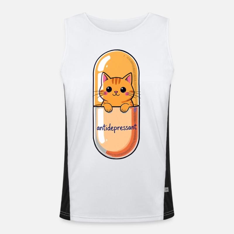 Capsule de chat mignon – Dessin animé pour booster l’humeur Débardeur respirant contrasté Homme 