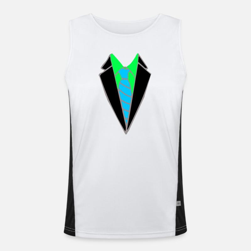Neon jacket with blue tie - Men's Functional Contrast Tank Top - white/black