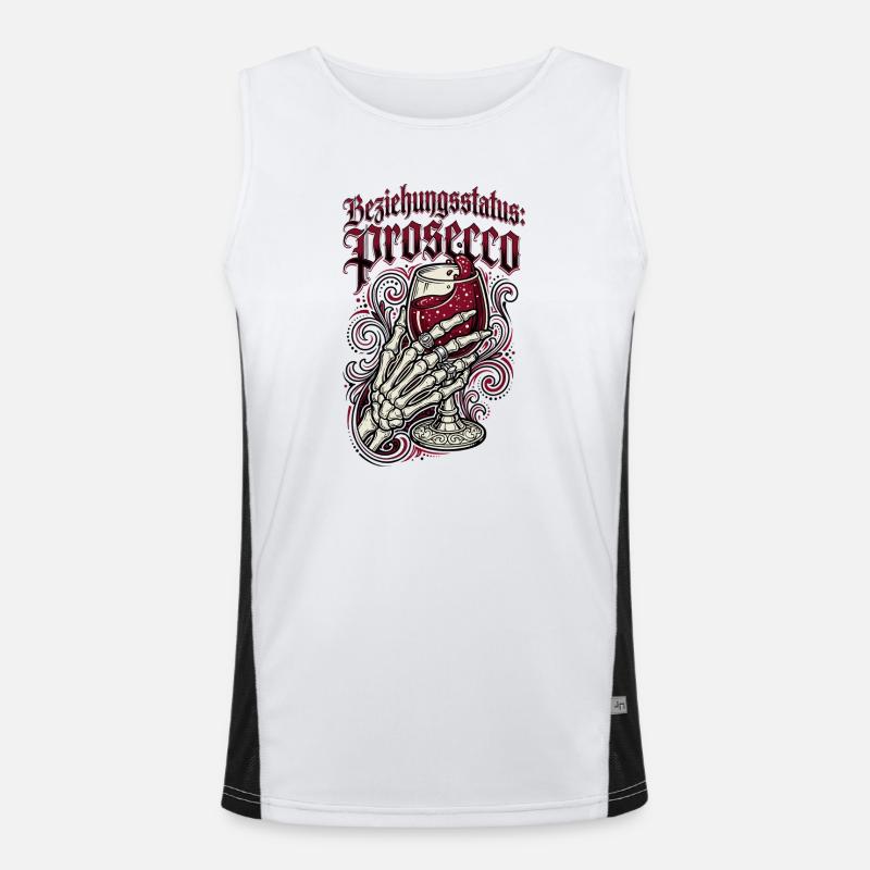 Relationship status Prosecco Funny German Wine Gift Men's Functional Contrast Tank Top 