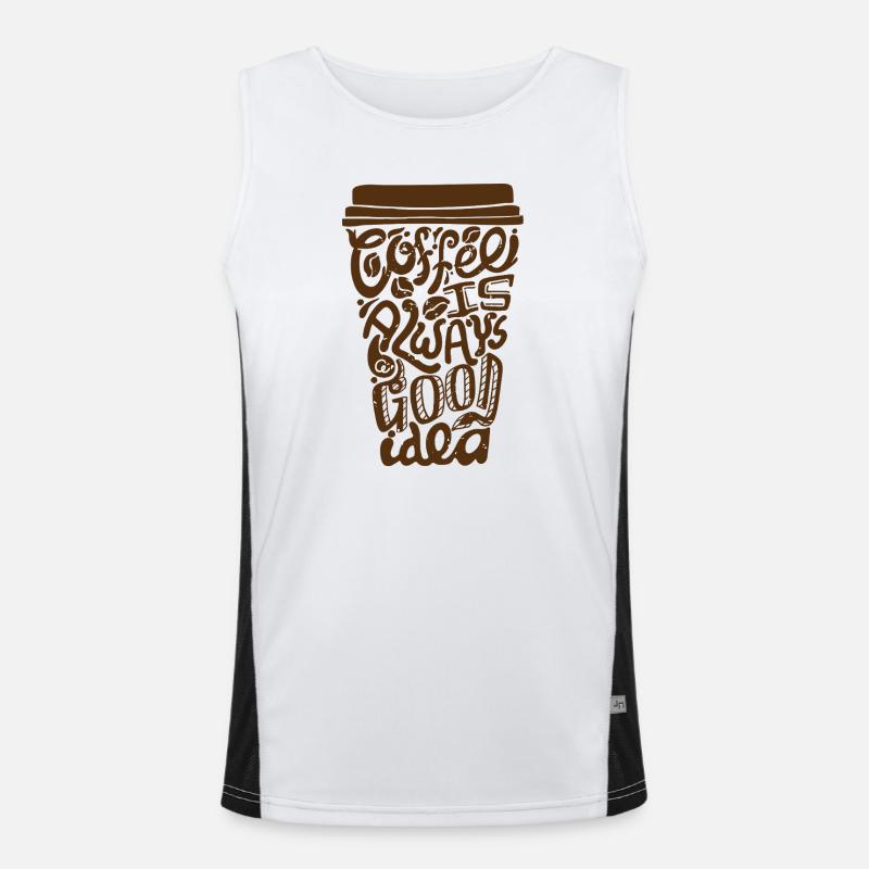 Kaffee Ist Eine Gute Idee Funktionelles Kontrast-Tank Top für Männer 
