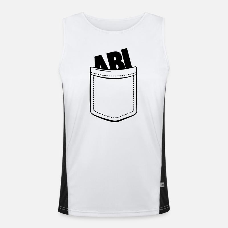 Abi - Abitur in der Tasche | Geschenk Funktionelles Kontrast-Tank Top für Männer 