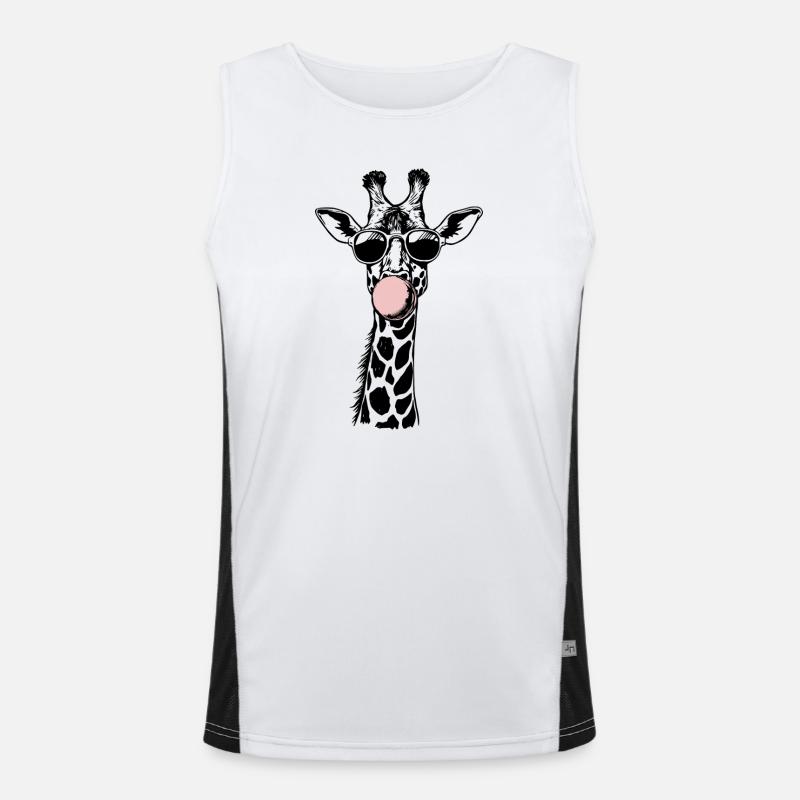 Coole Giraffe-Bubble-Vibes Funktionelles Kontrast-Tank Top für Männer 