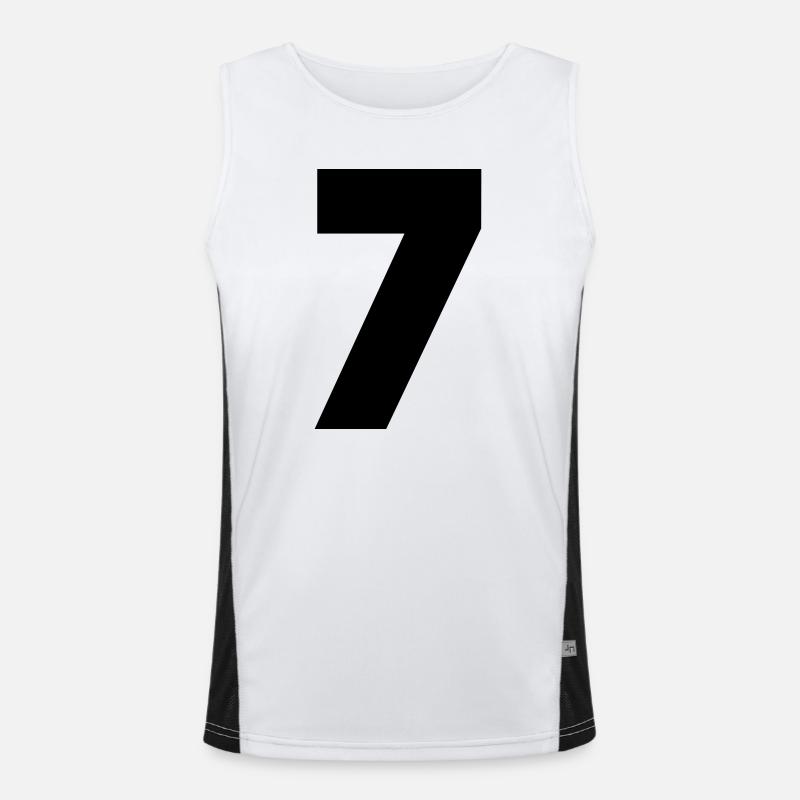 7 - Men's Functional Contrast Tank Top  - white/black