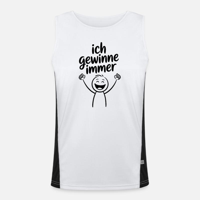 Strichmännchen: Ich gewinne immer  Funktionelles Kontrast-Tank Top für Männer 