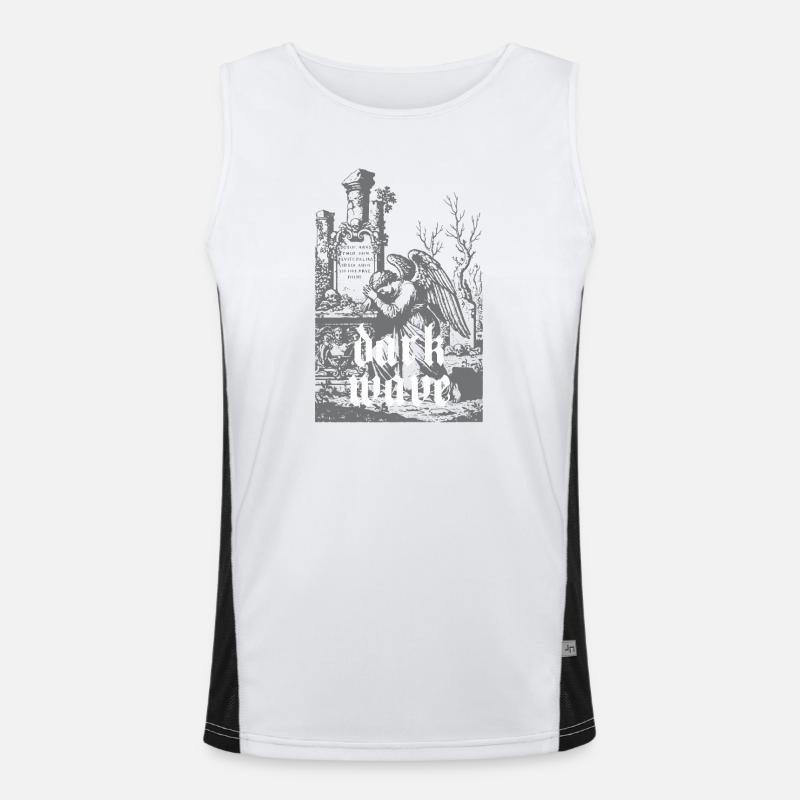 Dark Wave Graveyard Raven - Men's Functional Contrast Tank Top  - white/black