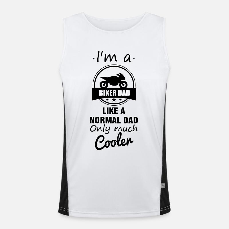 Dad biker - gift father motorcycle Men's Functional Contrast Tank Top 