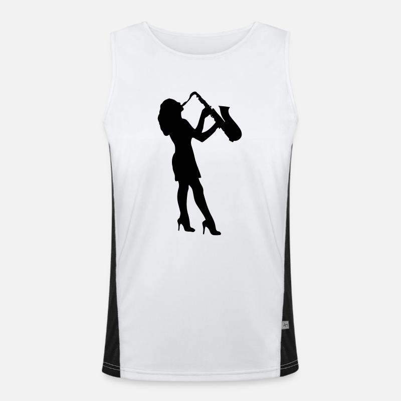Joueuse de saxophone féminin Débardeur respirant contrasté Homme 