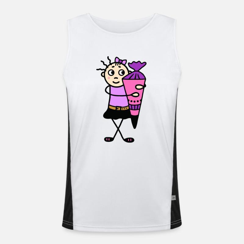 Mädchen mit Schultüte - Einschulung Funktionelles Kontrast-Tank Top für Männer 