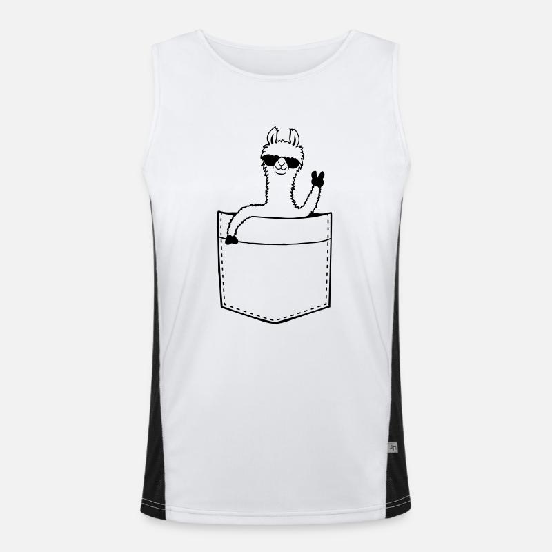 Shirt bag Comic Lama - Men's Functional Contrast Tank Top  - white/black