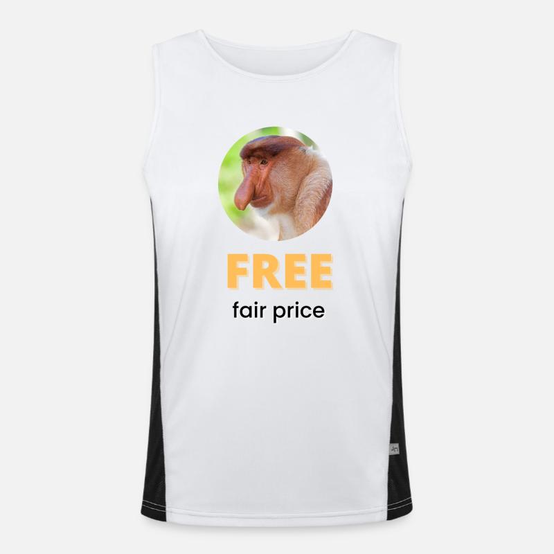 Free fair price | Black text Men's Functional Contrast Tank Top 