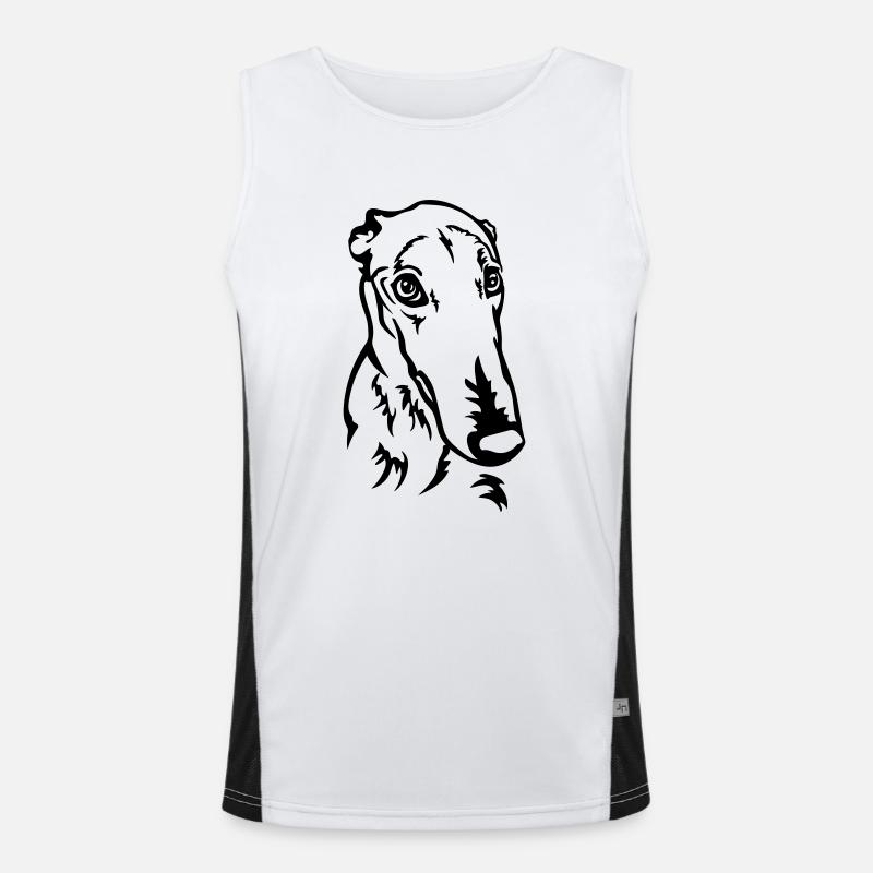 Greyhound Head Men's Functional Contrast Tank Top 