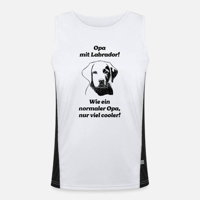 Opa mit Labrador Funktionelles Kontrast-Tank Top für Männer 