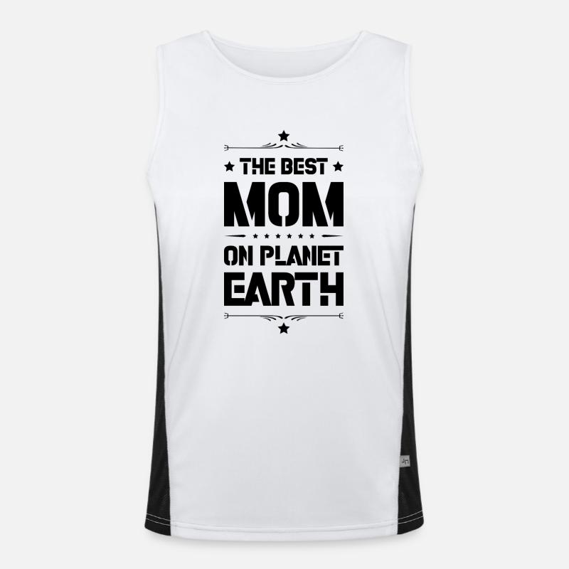 Beste Mom Mama Zitat Mutter Funktionelles Kontrast-Tank Top für Männer 