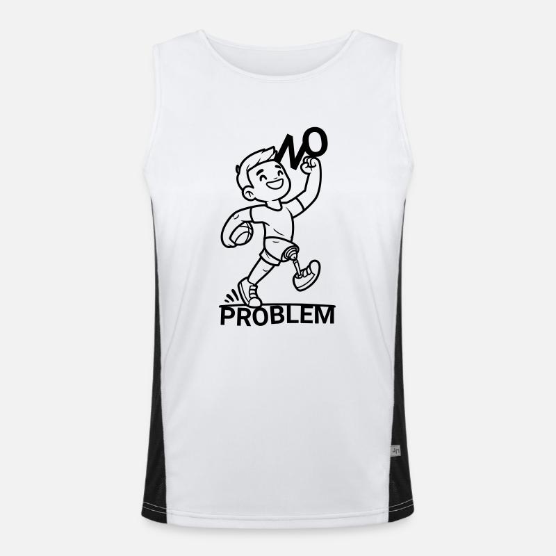 Leg prosthesis ? No problem! - Men's Functional Contrast Tank Top  - white/black