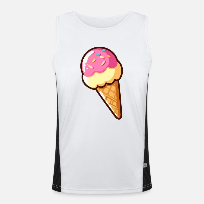 Erdbeer-Vanille-Eis Funktionelles Kontrast-Tank Top für Männer 