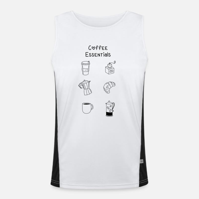 Coffee Essentials Funktionelles Kontrast-Tank Top für Männer 