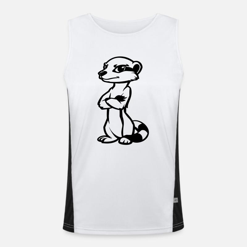 erdmännchen comic Funktionelles Kontrast-Tank Top für Männer 