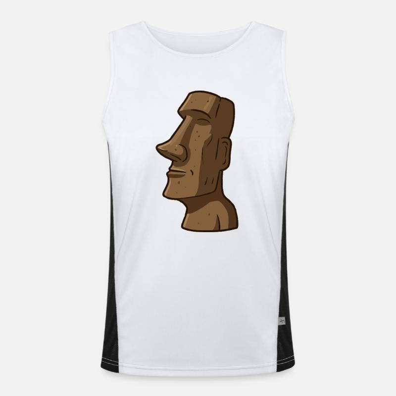 Easter Island statue Men's Functional Contrast Tank Top 