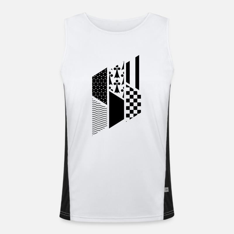 repel - Men's Functional Contrast Tank Top  - white/black
