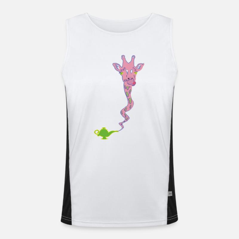 Wunderaffe - magic lamp with giraffe gift Men's Functional Contrast Tank Top 