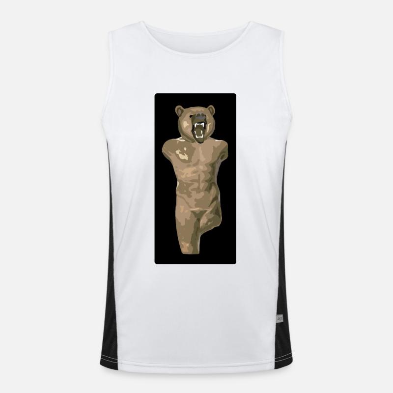 Griechische Bärenstatue Funktionelles Kontrast-Tank Top für Männer 