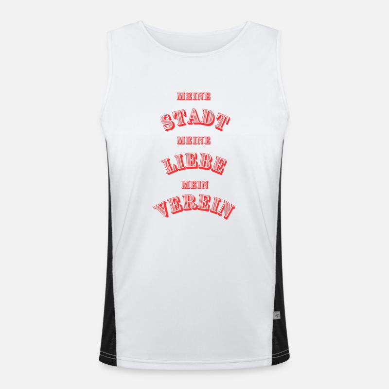 Rot-Weiß Funktionelles Kontrast-Tank Top für Männer 