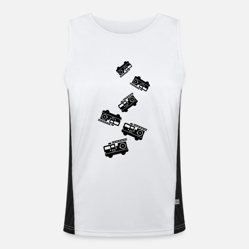 Fire engine - Men's Functional Contrast Tank Top  - white/black