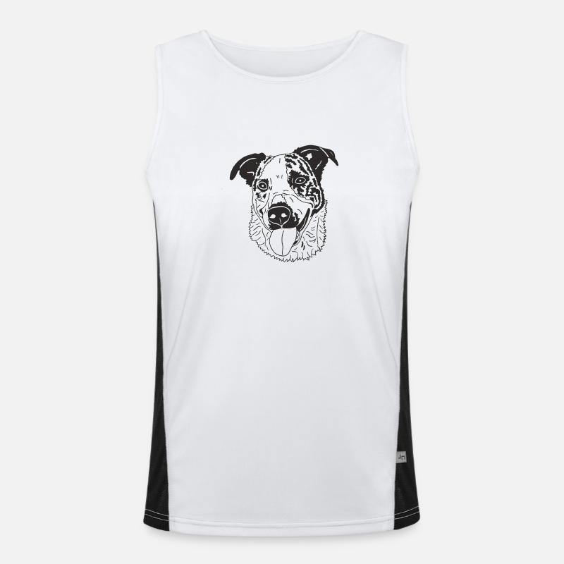 Basenji Mix Funktionelles Kontrast-Tank Top für Männer 