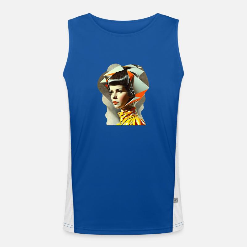 Retro Flash No45 Funktionelles Kontrast-Tank Top für Männer 