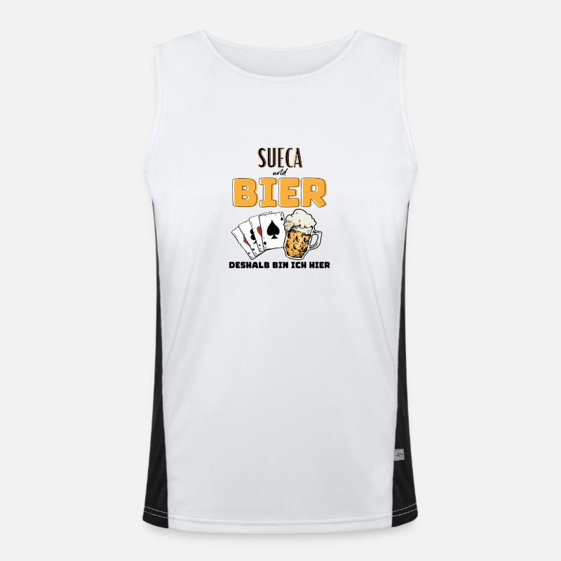 Sueca and beer - Men's Functional Contrast Tank Top  - white/black